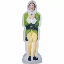 Gemmy Photorealistic Airblown Excited Buddy the Elf Christmas Inflatable Decor, G-110799