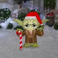 Gemmy Airblown-Stylized Yoda with Santa Hat Inflatable Decor, G-114961 -Deals Gemmy Store 1454484 A1