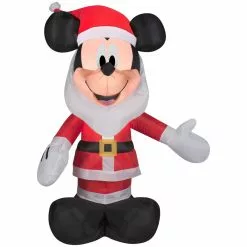 Gemmy Airblown Mickey with Santa Beard Christmas Inflatable -Deals Gemmy Store 1483342 A2