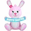 Gemmy Airblown Outdoor Happy Easter Pink Bunny Inflatable -Deals Gemmy Store 1486425