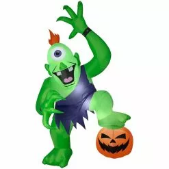 Gemmy Airblown Inflatable Ogre Decoration, Self-Inflates, Lights Up, G-75402