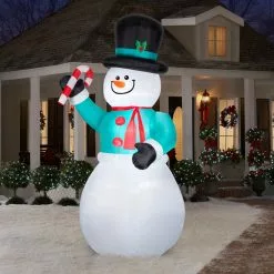 Gemmy Airblown Inflatable Snowman with Candy Cane -Deals Gemmy Store 1572768 A1