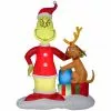 Gemmy Airblown Inflatable Grinch and Max with Presents -Deals Gemmy Store 1572848
