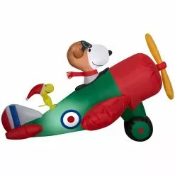Gemmy Airblown Inflatable Snoopy in an Airplane Scene