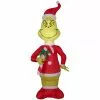 Gemmy Airblown Grinch with Red and White Candy Cane Decor, G-114904 -Deals Gemmy Store 1624142