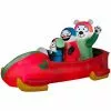 Gemmy Animated Airblown Penguin with Snowman on Bobsled Decor, G-88259 -Deals Gemmy Store 1624148