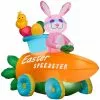 Gemmy Airblown Bunny in Easter Speedster Scene Decor -Deals Gemmy Store 1634579
