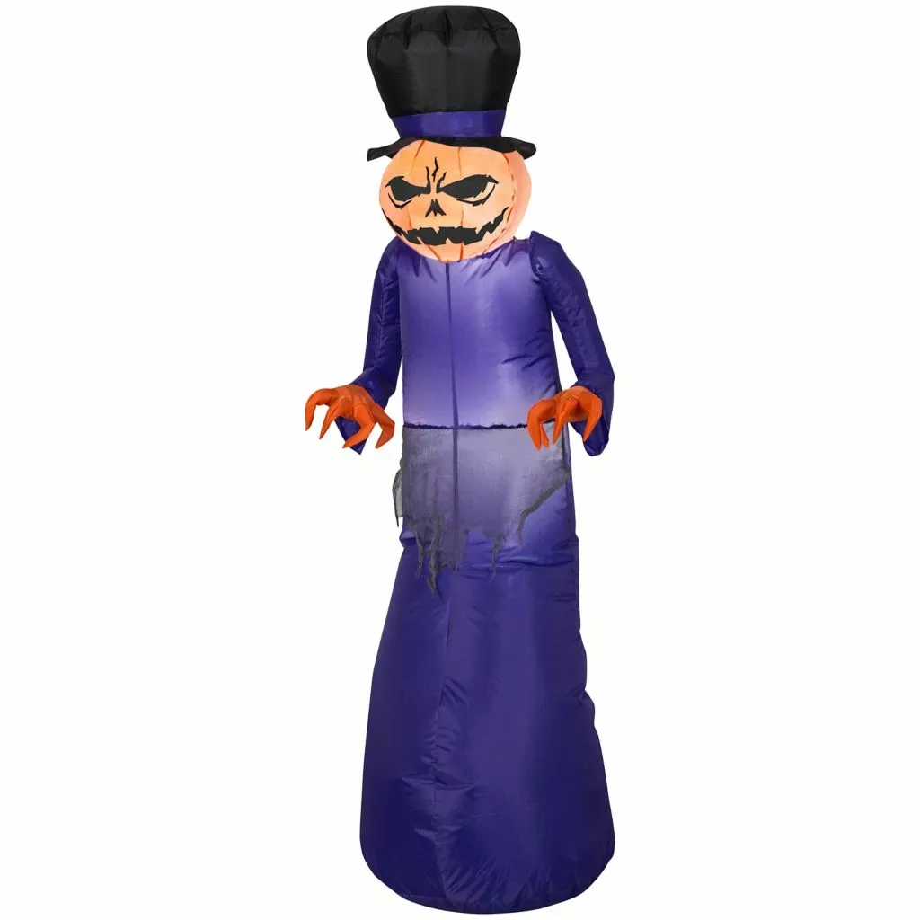 Gemmy Airblown Pumpkin Reaper with Top Hat Inflatable Decoration, G-225890 3 Gemmy Airblown Pumpkin Reaper with Top Hat Inflatable Decoration, G-225890