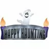 Gemmy Airblown-Ghost with Happy Haunting Sign-LG Scene -Deals Gemmy Store 1694753