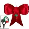 Gemmy Airblown Mixed Media Hanging Velvet Bow, Red/Gold with External Spotlight -Deals Gemmy Store 1736981