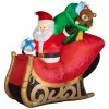 Gemmy Lightshow Airblown Inflatable Mixed Media Sewn In Micro LED Santa's Sleigh -Deals Gemmy Store 1737061