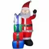 Gemmy Airblown Mixed Media Iridescent and Sequin Santa with Presents -Deals Gemmy Store 1737063