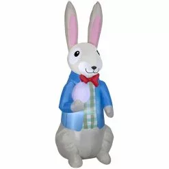 Gemmy Airblown Dapper Easter Bunny with Egg