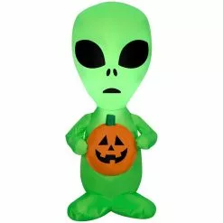 Gemmy Airblown Inflatable Alien with Jack-O'-Lantern