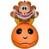 Gemmy Airblown Inflatable Harvest Turkey and Pumpkin with Banner Scene -Deals Gemmy Store 1904182
