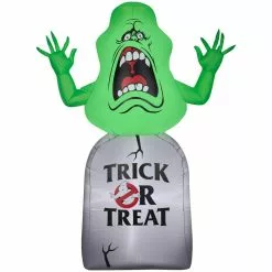 Gemmy Airblown Inflatable Ghostbusters Slimer on Tombstone, G-227213