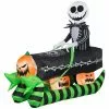 New! Gemmy Airblown Inflatable Jack Skellington on Coffin Sleigh -Deals Gemmy Store 1904207