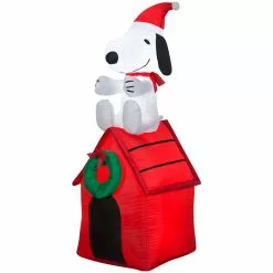 New! Gemmy Airblown Inflatable Snoopy on Dog House, G-110928