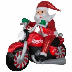 New! Gemmy Airblown Inflatable Luxe Santa on Christmas Motorcycle, G-113764