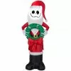 New! Gemmy Airblown Inflatable Jack Skellington in Santa Suit with Wreath, G-118986 -Deals Gemmy Store 1935145